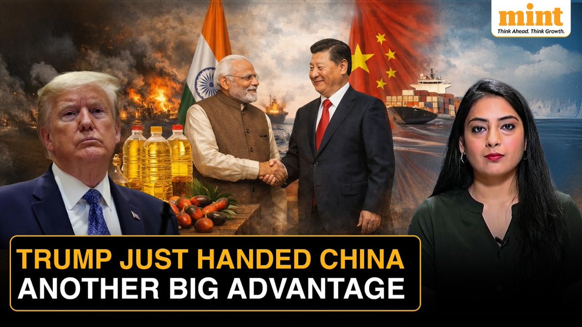 As the West Asia conflict escalates beyond Donald Trump’s control, China is quietly gaining ground—emerging as a key supplier of edible oils to India amid rising prices, helping ease pressure on household budgets.

Watch for more 📹
youtube.com/watch?v=B8LGxk…

<a href="/sana_mb/">Sana Marwaha</a>