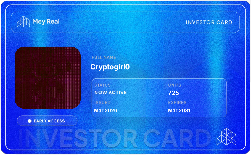 Cryptogirl0's tweet photo. Just grabbed my Mey Real Investor Card successfully! 🏠

Every claim randomly gives up to 5,000 units on the leaderboard.

And the higher your rank, the better positioned you'll be for the next PTO!

Claim yours at https://t.co/on1MAqVrk0 and start stacking units! https://t.co/ZnUH9btwl8
