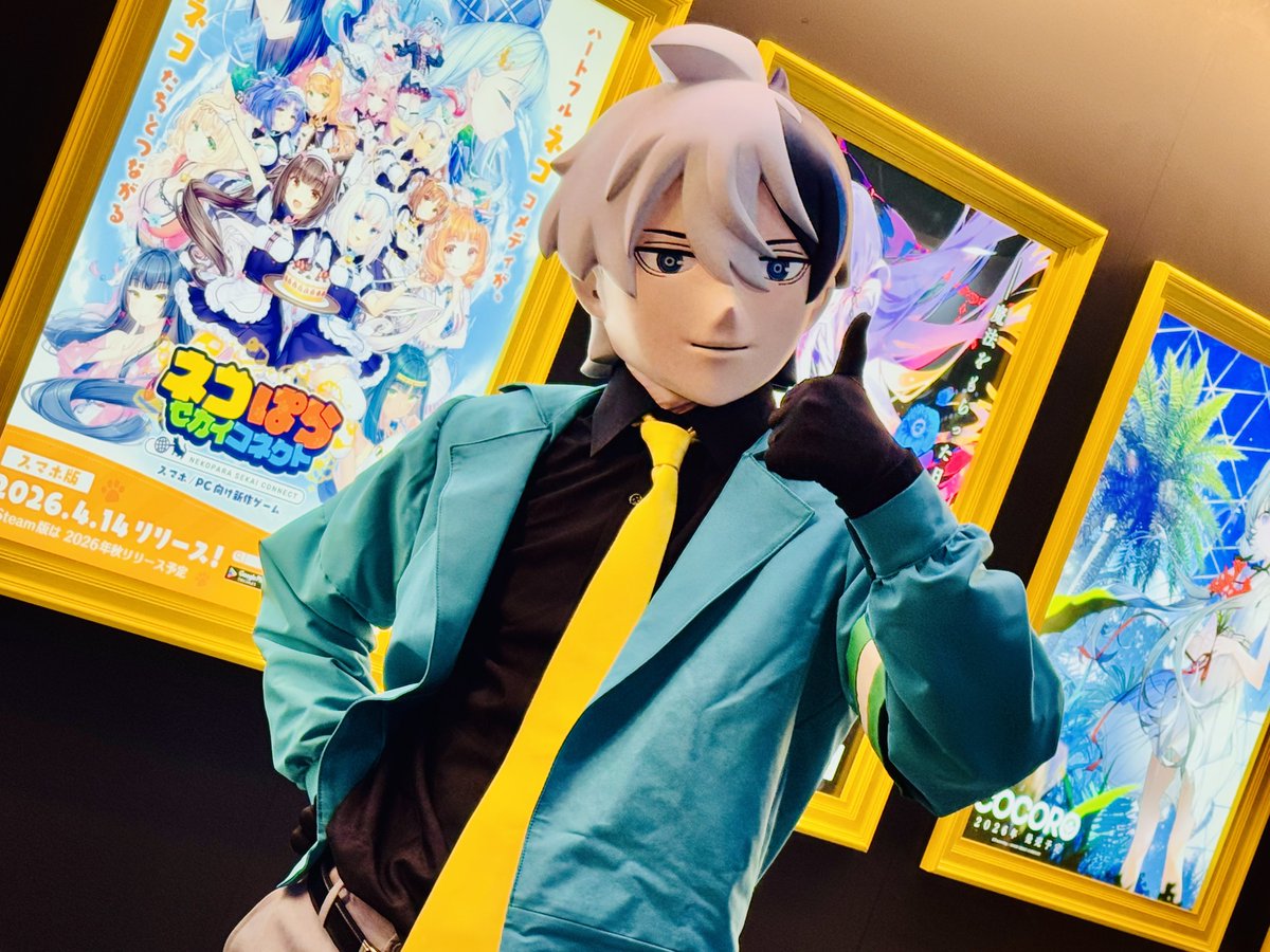 V_Jump's tweet photo. 【グッドスマイルカンパニーブース】
#超条先輩 
アニメジャパンにも出動！
超条巡のグリーティング&amp;オリジナルカード配布🚨
様々な決めポーズで来場者を沸かせる（？）

#アニメジャパン #AJ2026 https://t.co/sZxjN2Vq51