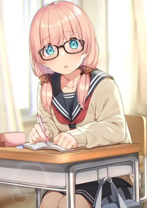最近全然描けてないけどそのうちちゃんとシリーズ化して描きたいオリジナルの子 #眼鏡っ娘を見るとストレスが減るらしい