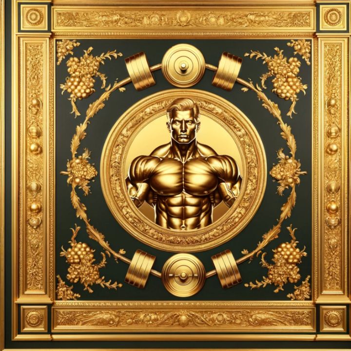 Art of the Day! "GOLD BODYBUILDING PAINTING". Buy at: ArtPal.com/goldpaintings?…