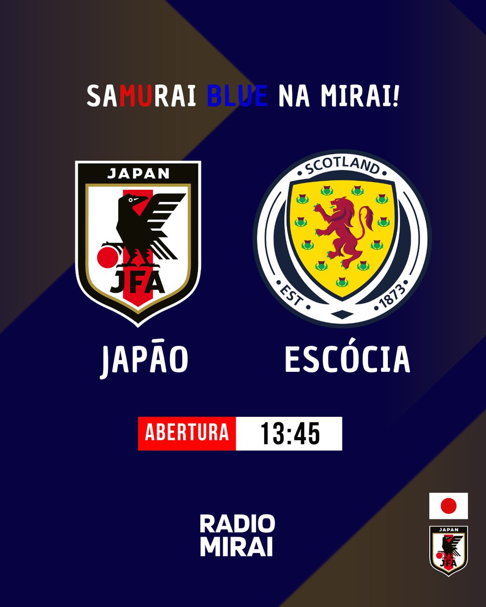 portalmirai's tweet photo. AMISTOSO DA SELEÇÃO 🇯🇵❣️
Hoje é jogo do Japão! E onde tem Japão, tem Mirai! Vem curtir e torcer pelos samurais com a gente!

Neste sábado: 🇧🇷 13h45/1h45 🇯🇵
Ouça ao vivo: https://t.co/oHWFXl1mKe 

#Japão #Futebol #DataFifa https://t.co/kTXRU34GSi