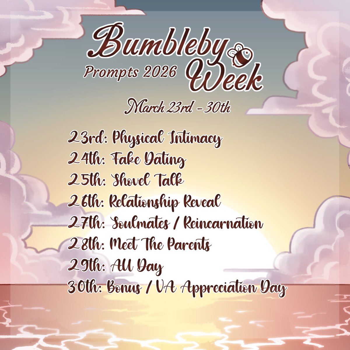 BumblebyWeek's tweet photo. Bumbleby Week Day 6: Meet The Parents
Make sure to tag your posts with the appropriate #bumblebyweek & #bumblebyweek2026 tags! We also encourage y'all to mention us to make sure we see your posts!
#bumbleby https://t.co/SuubaKiq79