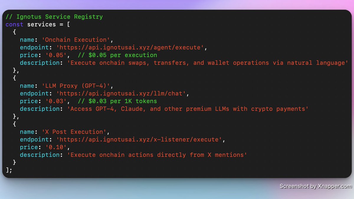 ignotus agentic commerce protocol allows agent to agent payment. 

agents can pay for the services directly using the ignotus managed wallets and by just executing our on-chain execute endpoint. 

but the issue is discoverability, how are agents across the internet know who to