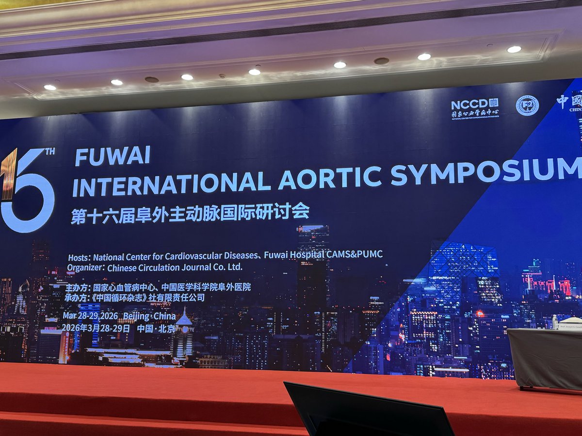 JCoselli_MD's tweet photo. Extremely honored to participate in the 16th Fuwai International Aortic Symposium here in Beijing at the renowned Fuwai Hospital, a global leader in cardiovascular care. 
#aortaEd #AorticSymposium https://t.co/8xgjfPLO55