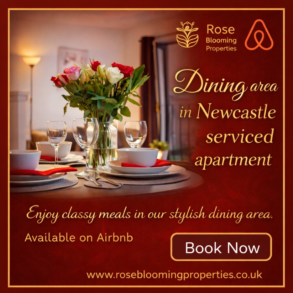 blooming11221's tweet photo. Stylish dining space in Newcastle city centre
Comfort, elegance &amp; convenience in one place!
👉 Book now
🌐 https://t.co/Bxlg7mlCPp
#NewcastleUK #Airbnb #ServicedApartment #LuxuryStay #BookNow https://t.co/ZNlDhDpfbT