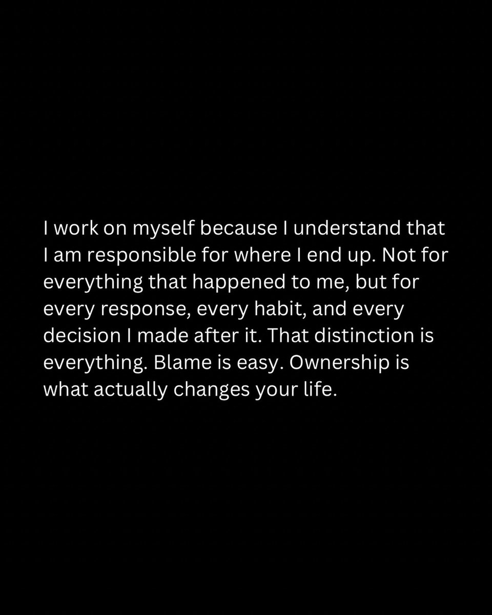 You may not have caused everything that went wrong but you are responsible for what you do next. That’s not a burden, that’s power. Take ownership and everything starts to shift.
