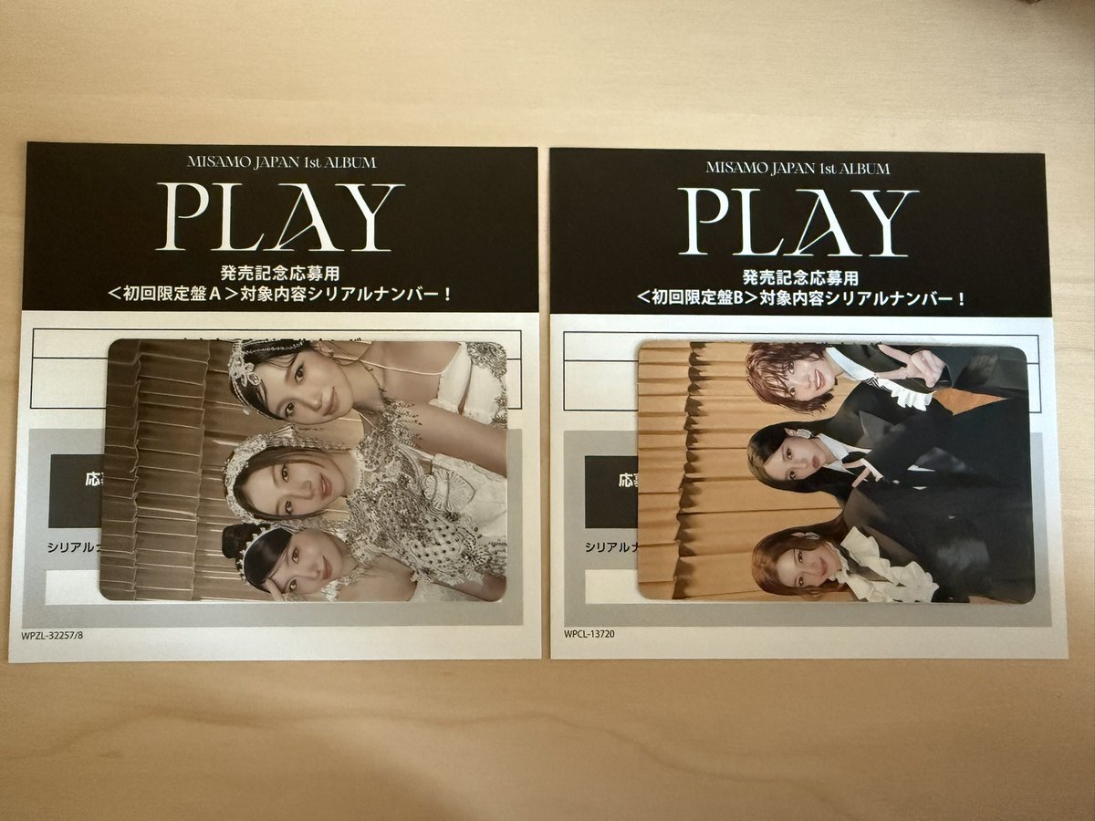 engl27659's tweet photo. MISAMO PLAY シリアル
譲　A盤（1枚）：1,600円
　　B盤（1枚）：1,200円

求　買取(PayPayまたは���ルペイ）
※支払い完了後にシリアルの提示

お気軽にお声がけください🙇‍♀️

#misamo
#ミサモ 
#シリアル
#買取 https://t.co/epY6HC0f2Q