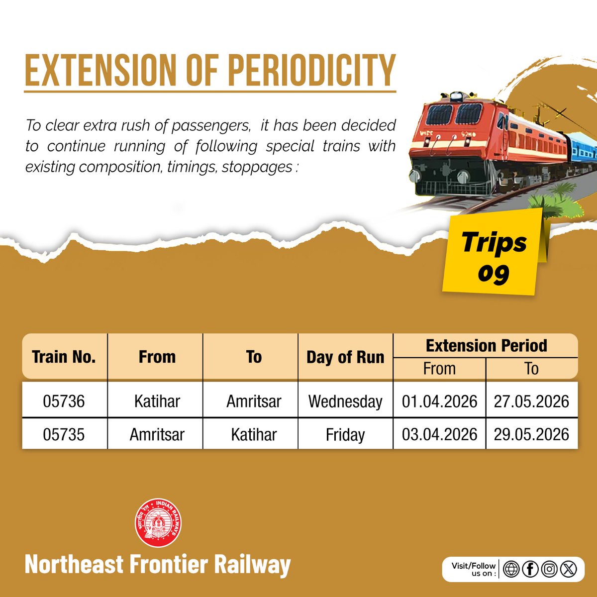Northeast Frontier Railway tweet media