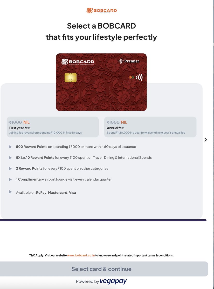 anand3891's tweet photo. @bankofbaroda Your “LTF Credit Card” campaign is misleading customers. You’re luring people with Lifetime Free offers, only to impose hidden conditions at the final stage.
@RBI Please investigate . All BOB LTF credit card offers appear conditional across variants.
#ConsumerRights https://t.co/5UFv5nIO7B