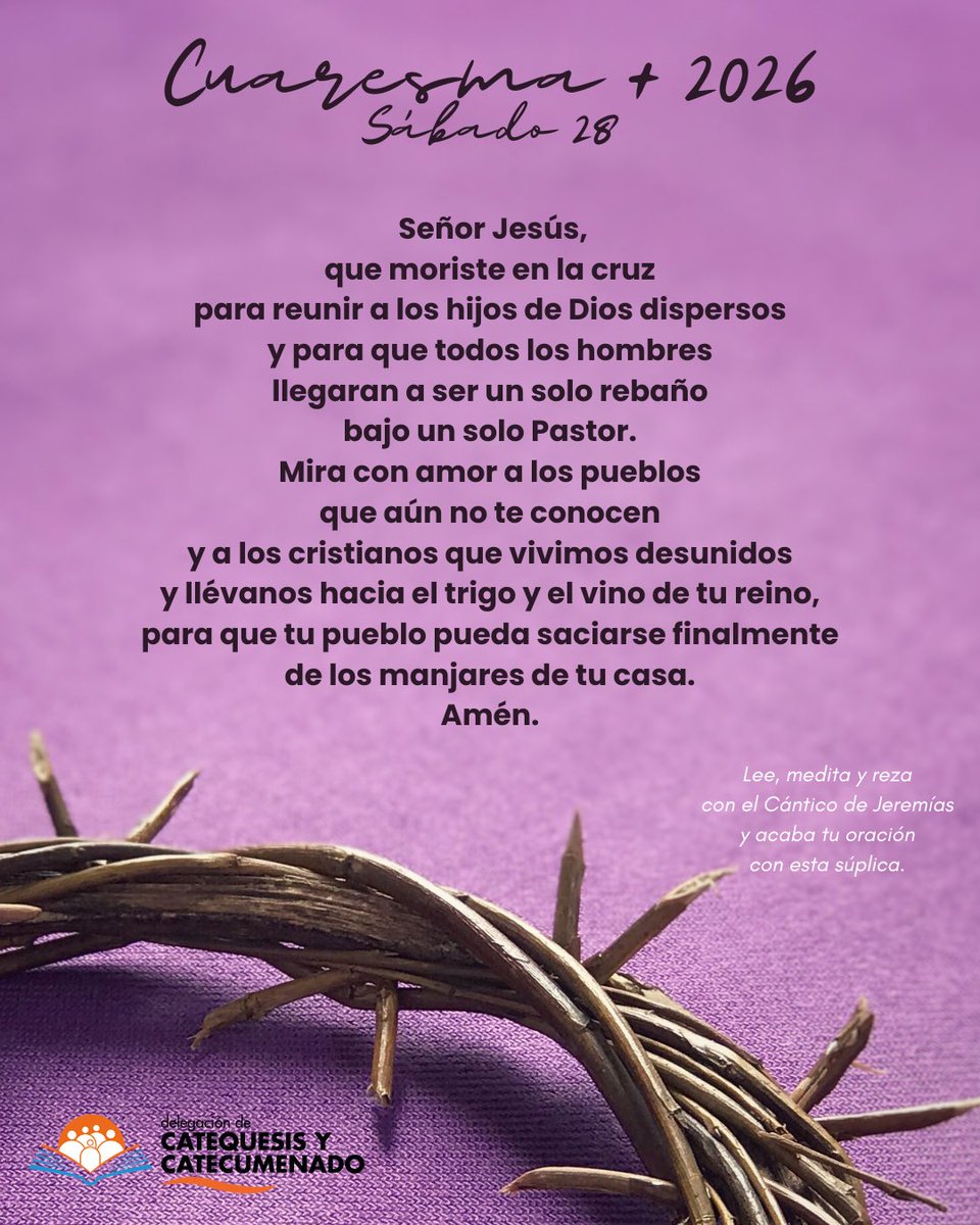 catezaragoza's tweet photo. Gracias por rezar con nosotros en esta #Cuaresma2026 Feliz Semana Santa! https://t.co/tscfIE0qH8