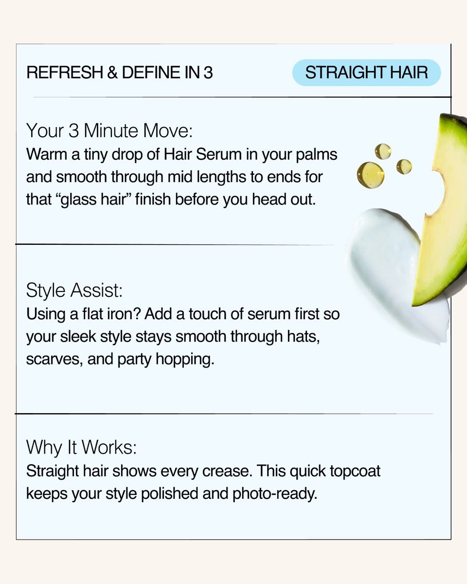 LilyTorres46697's tweet photo. A hair refresh in under 3 minutes? Sign 👏 us 👏 up 👏

Swipe to see your hair type's quick post holiday refresh tip! https://t.co/fo4LnkxEHY