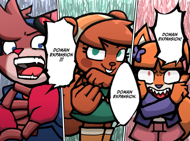 JamManIm's tweet photo. 3 way Domain clash! (Jujutsu Kaisen Reference)
Murphy, Mitzi, Vivian from @ajmarekart https://t.co/MHsVScYpzj