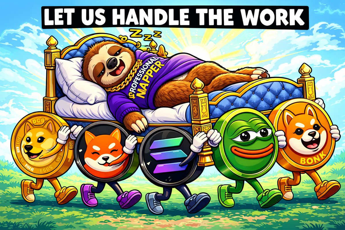 NapperClub's tweet photo. 🦥 “they’re sweating over charts while i’m being carried to the moon in my sleep… who’s actually doing it right?”

CA: CeZ339qRSE5tJ3KxAvc61Dsf1scon5q54M773YDopump

buy → nap → repeat

🌐 https://t.co/k9ezvya2yi 
📲 https://t.co/lCBd5tx9RQ 
🐦 https://t.co/PKwW3AREtC

🦥 "Doge runs. Pepe jumps. I nap. Same moon." 😴

#PRONAP #Solana #Crypto #Memecoin #HODL #SleepToEarn #SlowMoon #PEPE #WIF #BONK #DOGE #SHIB #FLOKI #BRETT #MOG #POPCAT #MEW #GIGA #SLERF #BOME #TURBO #NEIRO