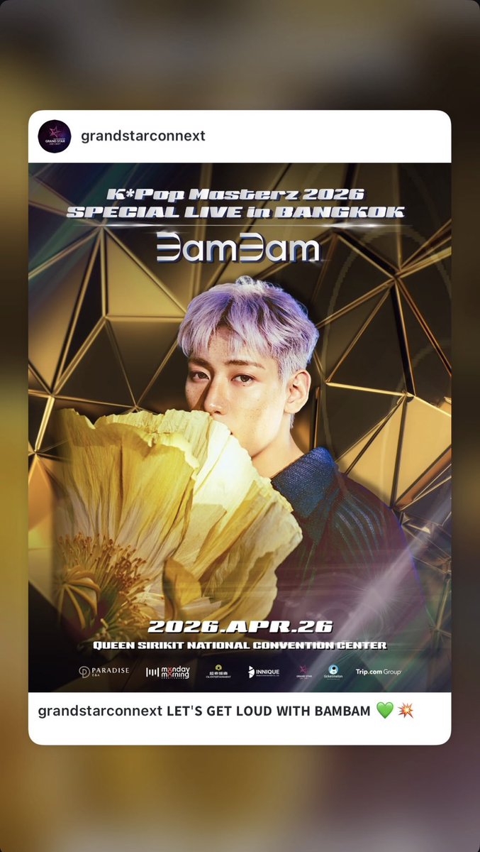 260328 | <a href="/BAMBAMxBAMMIE/">뱀뱀 BamBam</a>’S IG STORY

K-Pop Masterz 2026 BamBam &amp; TEN SPECIAL LIVE in BANGKOK

#KPOPMasterzinBKK2026
#KPOPMasterzinBKK2026xBamBam
#BamBamxTENinBKK 
#BamBam #뱀뱀 <a href="/BamBam1A/">BamBam</a>