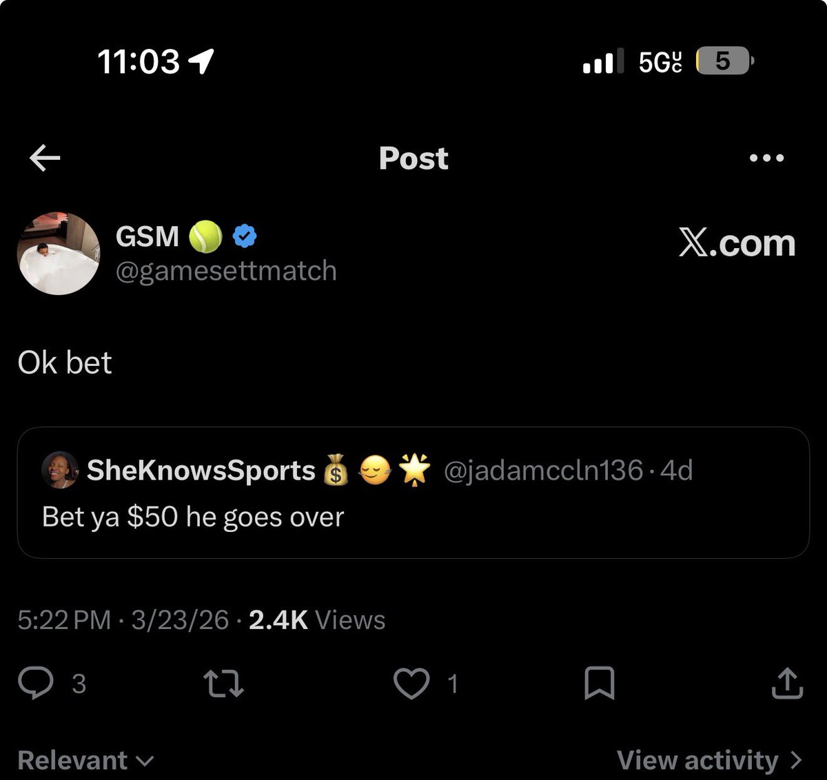 GSM 🎾 tweet media