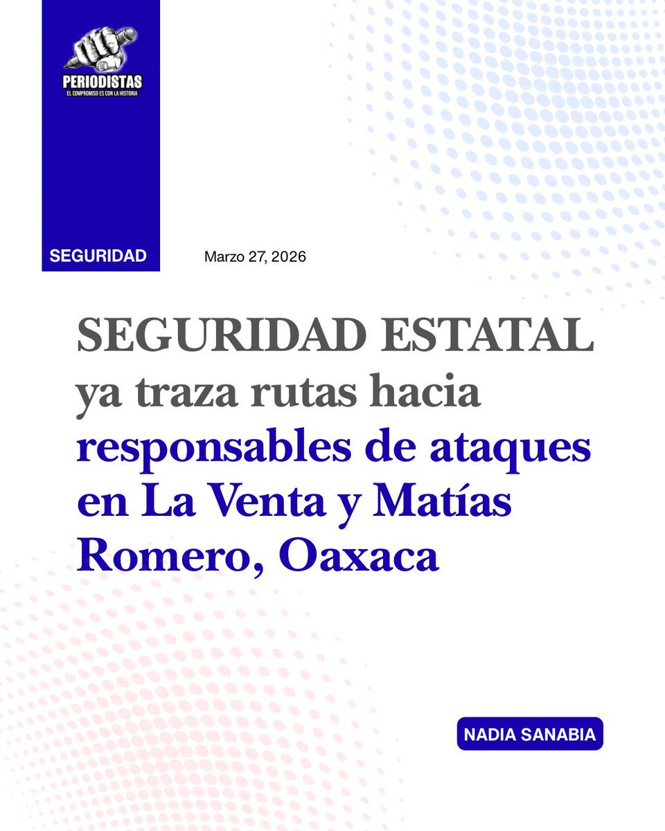 #Seguridad
El Gabinete de Seguridad de <a href="/GobOax/">Gobierno de Oaxaca</a> informó que ya cuenta con elementos para trazar rutas hacia los responsables de los dos ataques registrados esta noche en el Istmo. Se refuerza la presencia en #Juchitán y Matías Romero. Los hechos dejaron siete víctimas mortales