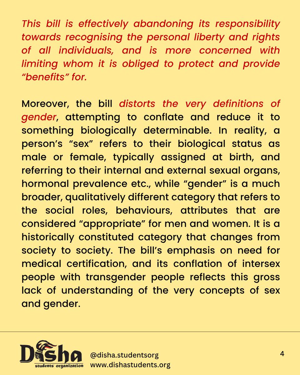 JoinDisha's tweet photo. Scrap the Transgender Persons (Protection of Rights) Amendment Bill 2026!

#transbill #transamendmentbill #transrights #smashfascism https://t.co/tbqSFNxHRZ