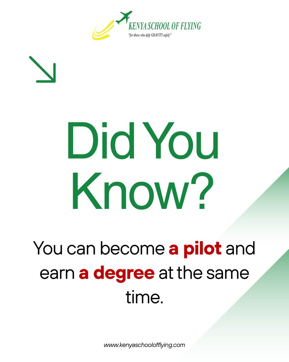 The_KSOF's tweet image. You can now earn an integrated degree that combines Aviation Management, flight training, and a Commercial Pilot License (CPL) through our partnership with UEAB. 

Ready to begin:
Call +254 717 339 257

#KenyaSchoolOfFlying #AviationManagement #PilotTraining #AviationDegree