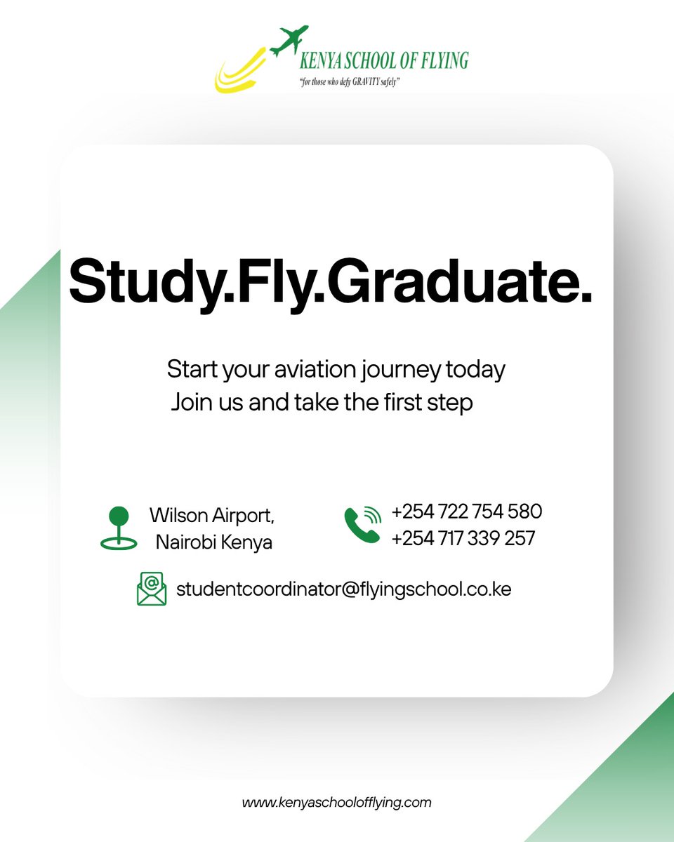 The_KSOF's tweet image. You can now earn an integrated degree that combines Aviation Management, flight training, and a Commercial Pilot License (CPL) through our partnership with UEAB. 

Ready to begin:
Call +254 717 339 257

#KenyaSchoolOfFlying #AviationManagement #PilotTraining #AviationDegree
