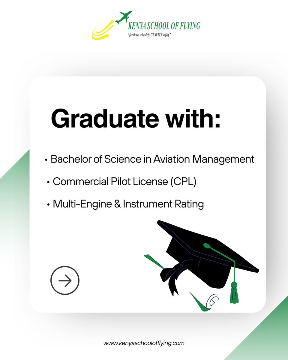 The_KSOF's tweet image. You can now earn an integrated degree that combines Aviation Management, flight training, and a Commercial Pilot License (CPL) through our partnership with UEAB. 

Ready to begin:
Call +254 717 339 257

#KenyaSchoolOfFlying #AviationManagement #PilotTraining #AviationDegree