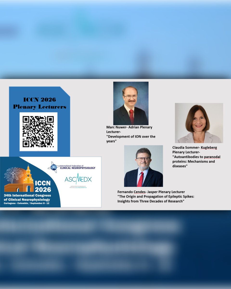 ACMFR's tweet photo. La ACMFR invita al ICCN 2026 – 34th International Congress of Clinical Neurophysiology en Cartagena.
Miembros ACMFR cuentan con tarifa especial. Consulte instrucciones:
 https://t.co/K4ejxF65Q0
Más información: https://t.co/Kh5leLAqp8 #ICCN2026 #Neurofisiología #CongresoMédico https://t.co/cRC8Qd4X6g