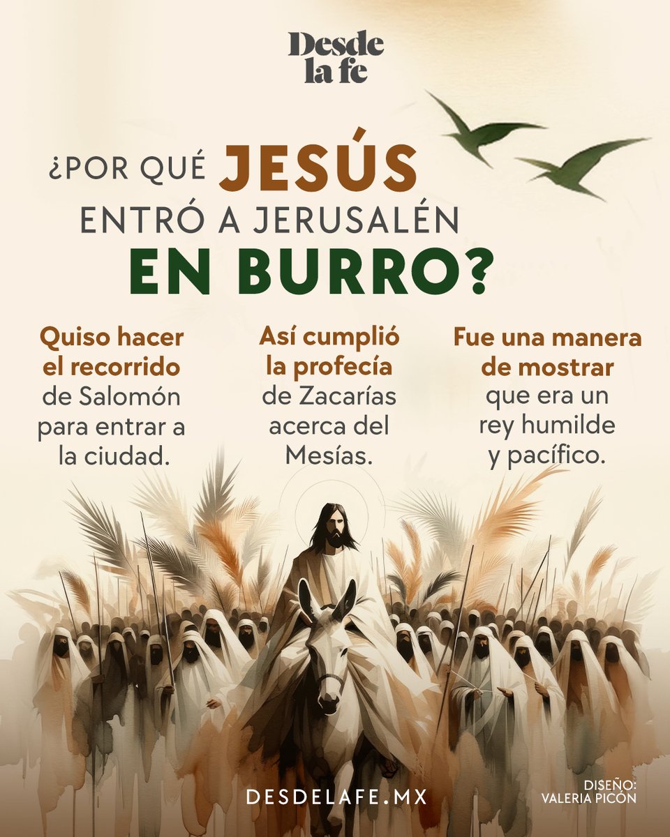 Te has preguntado…¿por qué Jesús entró a Jerusalén montando un burro? 🫏🌿

🤓 Esta es la respuesta:  bit.ly/4tyy5bR

#DomingodeRamos #Jesús #Burro #SemanaSanta