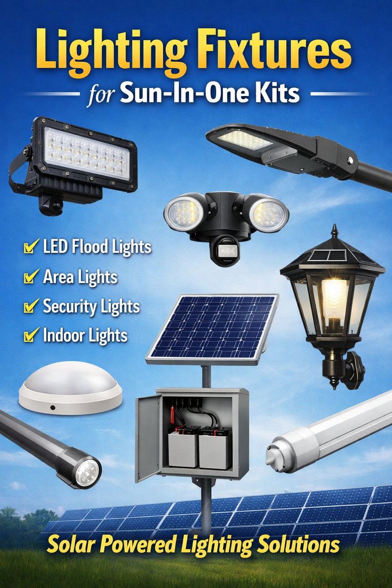 Suninone's tweet image. Brighten every corner with reliable LED Flood, Area &amp;amp; Security Lights ⚡tinyurl.com/5xvdsawz
Seamlessly integrated with Sun-In-One Kits for maximum performance. #LightingSolutions #SolarLED #EnergyEfficiency #OutdoorLighting #GreenTech #Lighting #FixturesLED #flares #Street