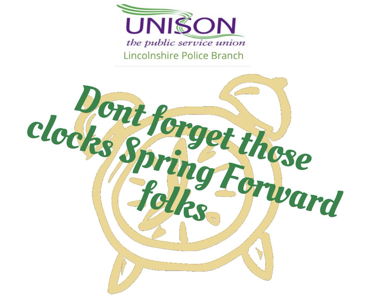 LincsPolUNISON's tweet photo. #ClocksChange #BritishSummerTime @unisontheunion https://t.co/1k9ojMuOks