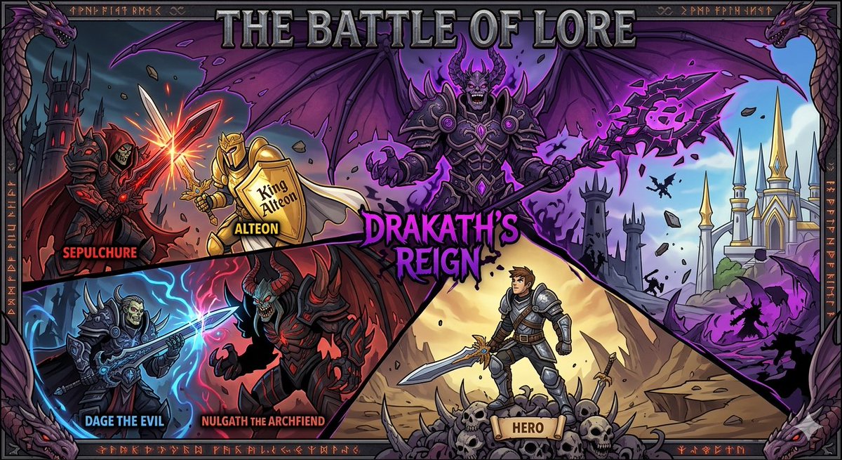EugeneJohnBSam1's tweet image. 🔥 “The Fate of Lore: The War of Seven Armies” 🔥

What if every faction fought at once… and Chaos was pulling ALL the strings?

Order ⚔️ Doom ⚔️ Legion ⚔️ Nation
All clashing in one broken world

#AQW #AQWInfinity #Artix #FlashEra #Nostalgia #AnythingGoes 🎨🔥