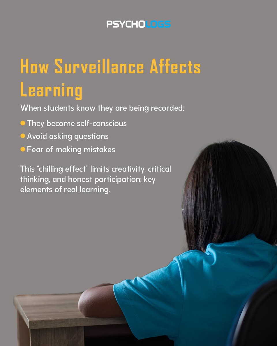 PsychologsIndia's tweet photo. Are classrooms becoming spaces of learning, or spaces of surveillance?
Recording children in schools may promise safety, but it comes at a hidden cost: loss of privacy, reduced confidence, and restricted learning.

https://t.co/2ZZECr5V4I

#ClassroomSurveillance #StudentPrivacy https://t.co/4XpcRLnt7p
