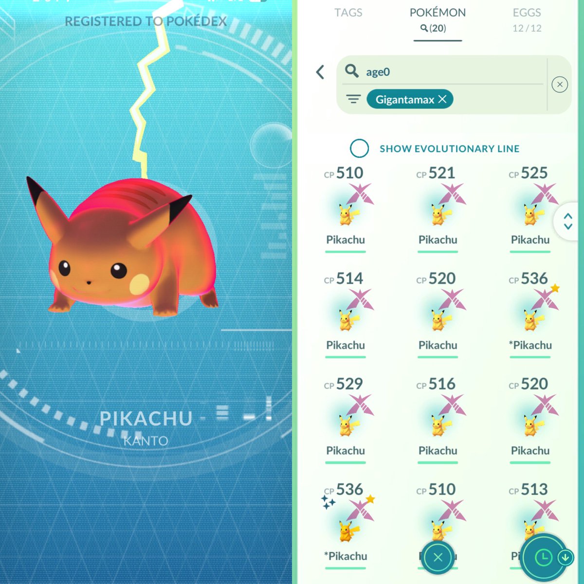 BlueJay_pkmgo's tweet image. Gigantamax Pikachu Max Battle Day

Total 20 Max Battles
✨ 2 shinies
💯 2 hundo

First ever shundo caught from Max Battle! ⚡️⚡️Both hundo and shundo caught, so I’m done for today 🥳😆

#pokemongo #pokemongoapp #ポケモンGO