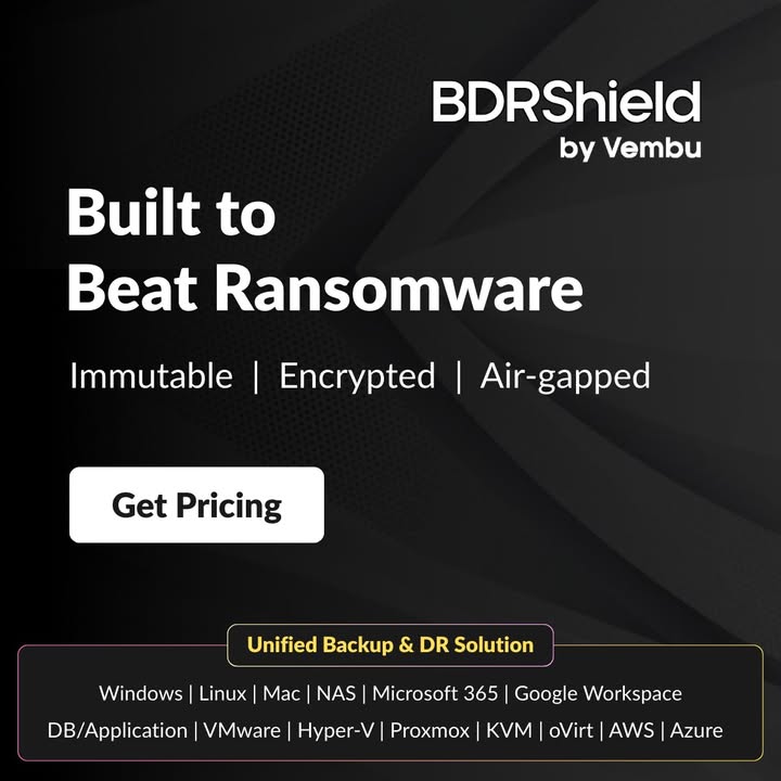 vembutech's tweet photo. Protect Windows Server backups from ransomware with immutability, Military-grade encryption, and offsite copies—security built into every layer.

https://t.co/P02oQY7Abi
 
#RansomwareProtection #ImmutableBackups #WindowsServerBackup #CyberResilience https://t.co/CoZPWktXeo