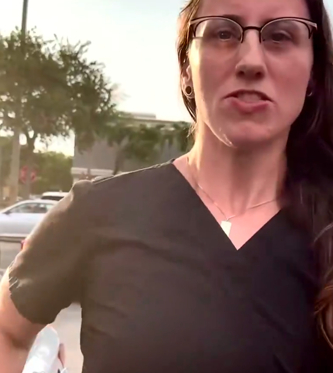 HughEverett's tweet photo. @AntiLeftMemes I like the way she violently lunges at the interviewer when she realizes her argument is ridiculous. At this point, she knows he will post the video on X for everyone to see. https://t.co/QLGQraa04f