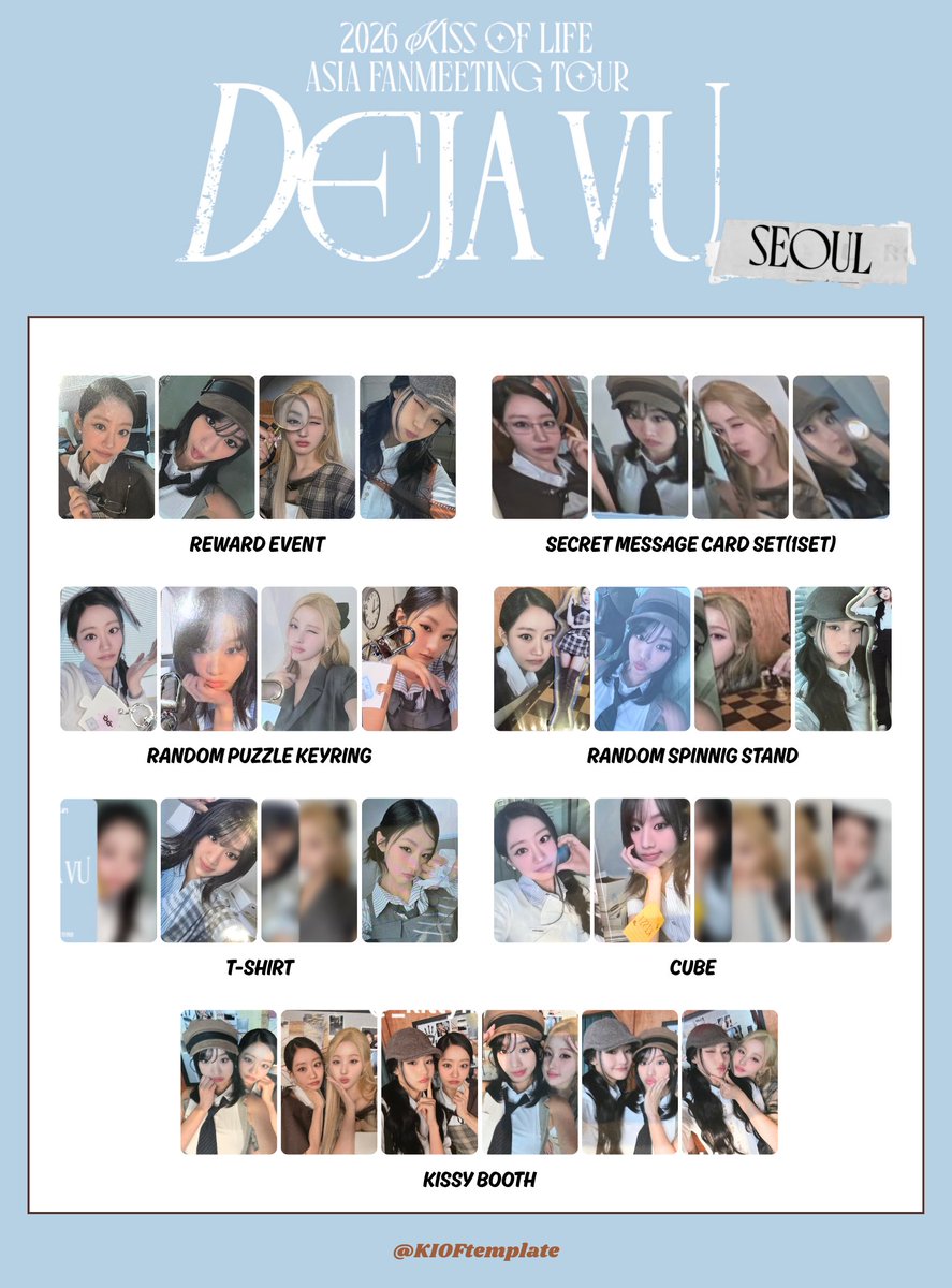 KIOFtemplate's tweet image. 🕵🏻‍♀️2026 KISS OF LIFE
ASIA FANMEETING TOUR &amp;lt;DEJA VU&amp;gt;
IN SEOUL🕵🏻‍♂️

MD

KISSOFLIFE キオプ templates template pc 키스오브라이프 키오프 포카 JULIE NATTY BELLE HANEUL トレカ 一覧 KIOF PHOTOCARD poto card
#KISSOFLIFE #키스오브라이프
#KIOFtemplate 
#KIOF_DEJAVU