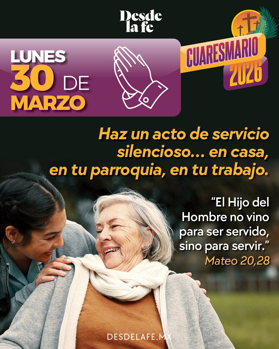 DesdeLaFeMx's tweet image. Jesús nos enseño que el amor nace del servicio. 😊
¿Qué acción harás hoy? 🫶

Encuentra las últimas actividades aquí: bit.ly/4aB4GHe

#Servicio #Jesús #Amor #Cuaresmario