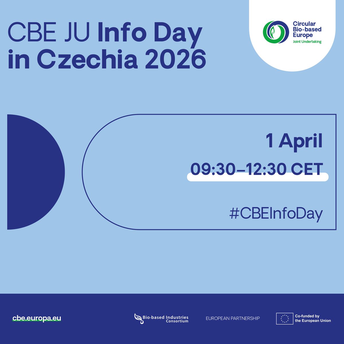 CBE_JU's tweet image. 👀 Planning to apply to the CBE JU 2026 call?

On 1 April, Technologické centrum Praha hosts an online info day. CBE JU’s Luisa Mascia will present priorities, rules and tips for a strong proposal.

13 topics across #circular #bioeconomy sectors.

cbe.europa.eu/events/cbe-ju-…