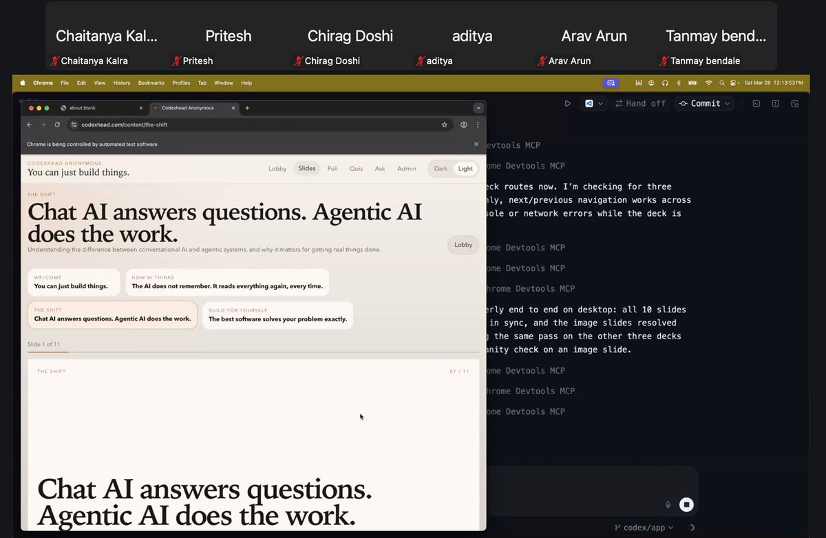 riidl's tweet photo. It’s all about turning curiosity into execution. It is happening now online, organised by riidl Somaiya Vidyavihar University.

#riidl #SomaiyaVidyaviharUniversity #Codex #AI #StartupCommunity #StudentCommunity

@Somaiya_SVU @somaiya_dschool @SomaiyaVidyavih https://t.co/19lYcbEF8e