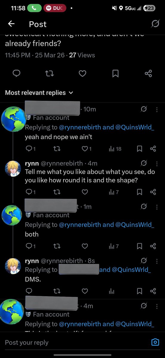 toriencen's tweet photo. @otaku_the_ky @c571715 If she was "hacked" it was her man who sent the messages. She posted this and then proceeded to dm someone and flirt with them after they replied to this. And you can't say she or her man didn't know she was hacked cause he was in the replies bragging about her ass https://t.co/O53nhDy46A