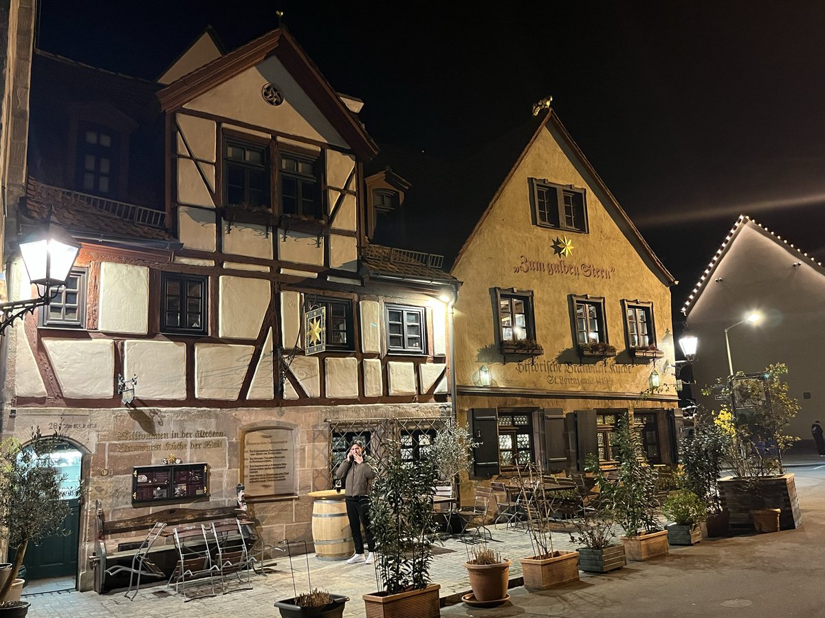 AzorcanGlobal's tweet photo. Arrived in #Nuremberg, #Germany on our @AzorcanTours Imperial tour. We had dinner at Zum Gulden Stern, recognized as the world's oldest bratwurst restaurant (1419). We enjoyed the rustic, medieval atmosphere, sausages, cutlets, sauerkraut, potato salad &amp; great beer. https://t.co/V1vCfAqThy