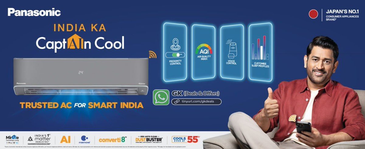 gearknowledge's tweet image. Panasonic 1.5 Ton 3 Star Split AC @ 30,490. 

amzn.to/4c9LCAp

Apply ₹1000 Off Coupon + ₹5500 Off With SBI Credit Card

#Amazon #Panasonic #SplitAC

👉 WhatsApp Group tinyurl.com/gkdeals