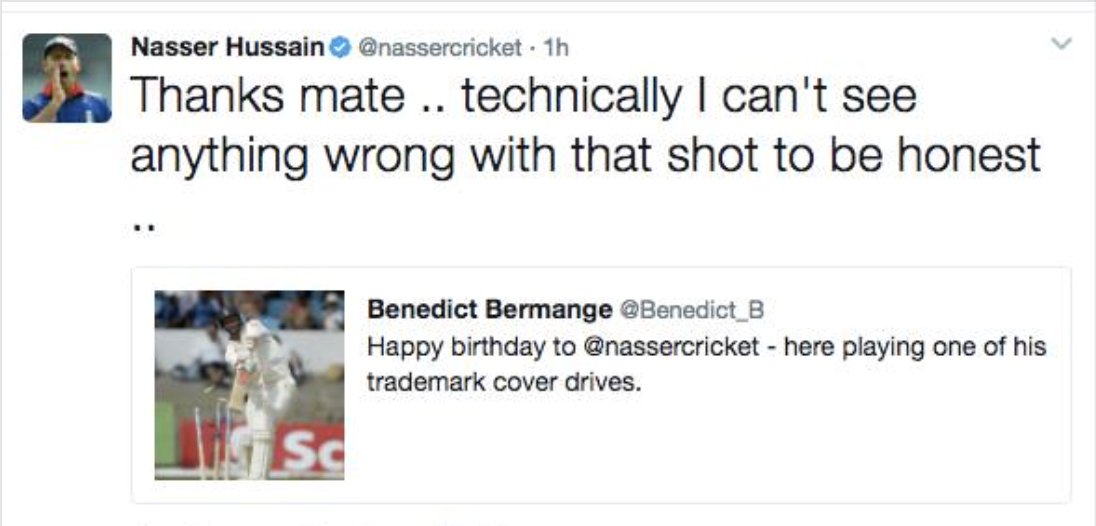 joybhattacharj's tweet photo. Happy birthday to the last Chennai born international cricket captain, Nasser Hussain.
I really enjoy his ability to take a joke in a sport where most tend to take themselves a tad too seriously! https://t.co/eDqt6rhbSi