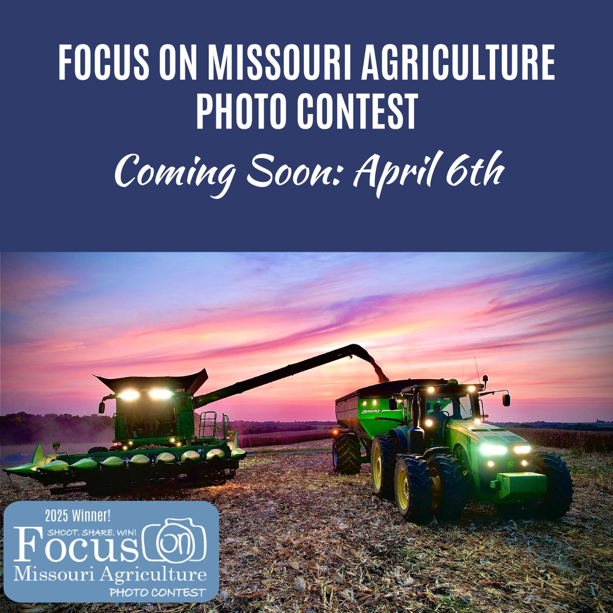 MoAgriculture's tweet photo. Exciting news...the Focus on Missouri Agriculture photo contest is opening April 6th! πΈ
#ConnectMORE https://t.co/M2MxWF7mBD