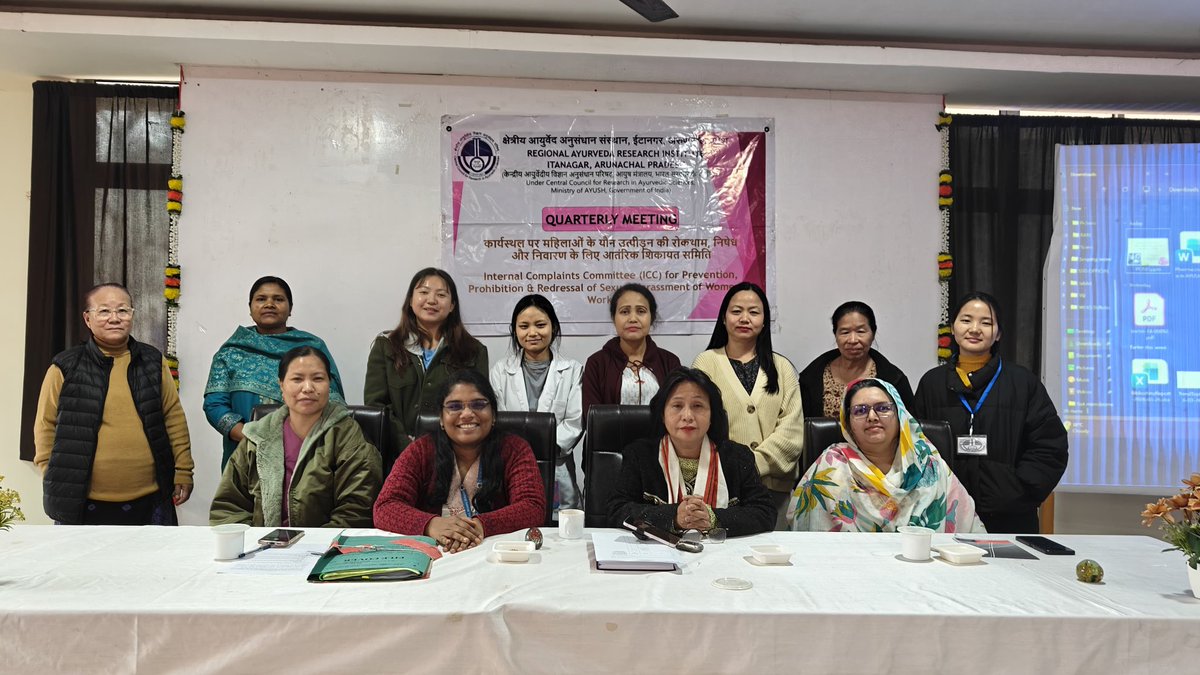 kani_nada's tweet photo. Invited to speak on the Sexual Harassment of Women at Workplace (Prevention, Prohibition and Redressal) Act, 2013 for employees during the quarterly meeting of the Internal Complaints Committee at the Regional Ayurveda Research Institute, Itanagar today. https://t.co/ovefQQB8Ev