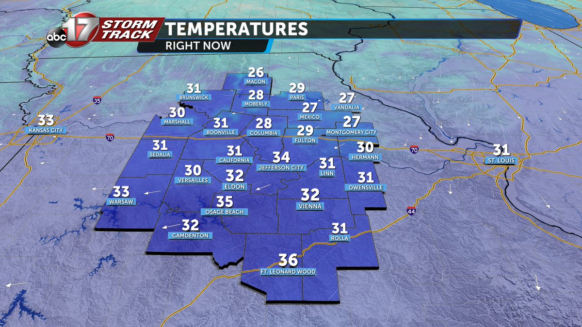 SawyerJ_KMIZ17's tweet image. COLD START, MILD END - We are starting below freezing this morning, but mild air returns as temperatures get into the upper 50s. Conditions are favorable for rapid fire spread, so avoid burning. Looks like it will be a great evening for Mizzou Baseball! 🐯@ABC17News #midmowx