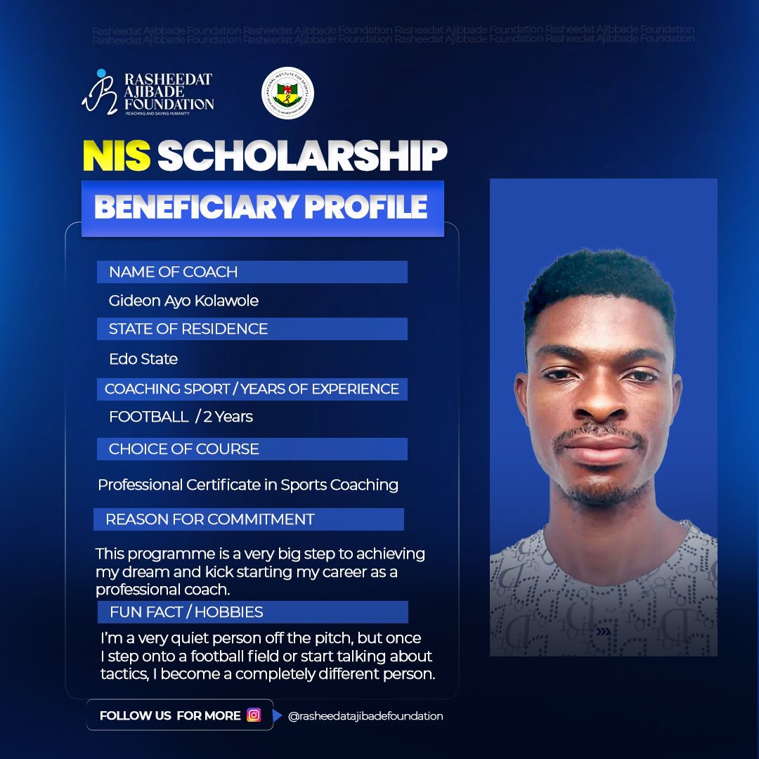 edostate_fa's tweet photo. EDO STATE FOOTBALL ASSOCIATION CONGRATULATES COACH GIDEON AYO KOLAWOLE ON NIS COACHING SCHOLARSHIP SELECTION
 
Thank you @Rasheedat08 

Signed: 
Media and Communication Department 
Edo State Football Association https://t.co/7cYzi3jZD6