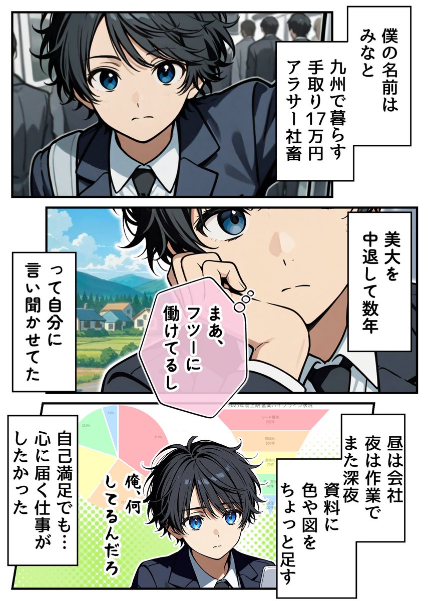 minato_chatgpt's tweet photo. イラストリア最終課題終了‼︎

亀スピードでしたがなんとか終えることが出来ました！

•キャラは全てSDで書き出し
•とのち師匠のキャラとほぼ同じポーズで制作
•男性キャラですが、完コピを目指して服装とかもほぼ同じに

【課題達成までやったこと】
•nanobananaが限界を迎えたのでfreepicに課金
•M5MacBookを購入し、Stability Matrixを導入→SDめっちゃ楽になりました！

課題を終えれたのでやっと一から漫画制作に取り掛かれます！

素晴らしい課題をありがとうございました！
今後ともよろしくお願いします！