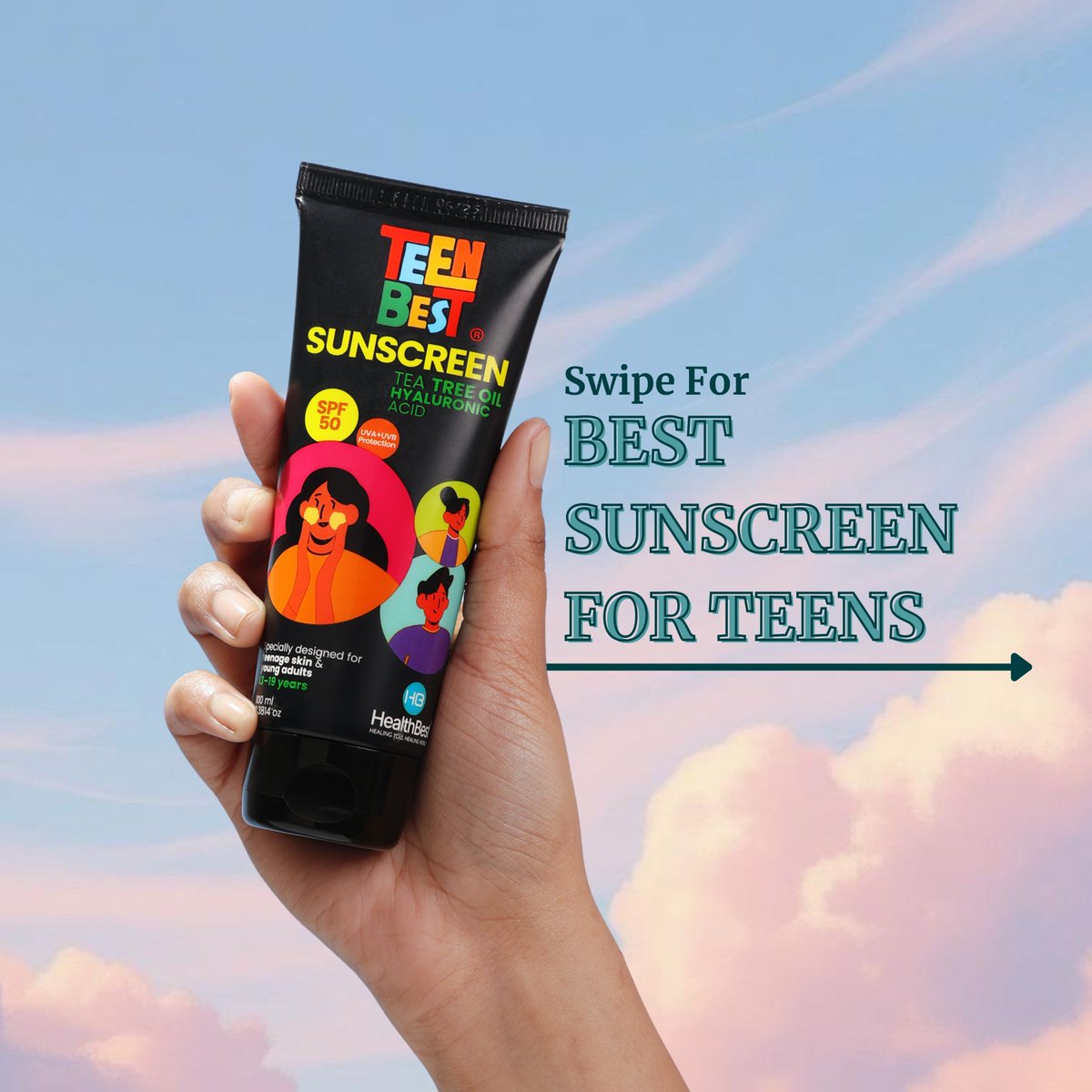 HEALTHBEST_'s tweet photo. Are you seeing this right?? 👀 TeenBest is officially the best sunscreen for teens! ☀️🛡️

✅ SPF 50
✅ Tea Tree Oil (Bye-bye breakouts!)
✅ Hyaluronic Acid (Hello hydration!)
✅ Designed for ages 13-19

Start your clear skin era: https://t.co/luAkL5qN1d 🛍️

#HealthBest #SPF50 https://t.co/5JffiGdih7