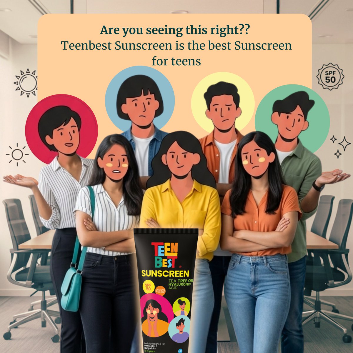 HEALTHBEST_'s tweet photo. Are you seeing this right?? 👀 TeenBest is officially the best sunscreen for teens! ☀️🛡️

✅ SPF 50
✅ Tea Tree Oil (Bye-bye breakouts!)
✅ Hyaluronic Acid (Hello hydration!)
✅ Designed for ages 13-19

Start your clear skin era: https://t.co/luAkL5qN1d 🛍️

#HealthBest #SPF50 https://t.co/5JffiGdih7