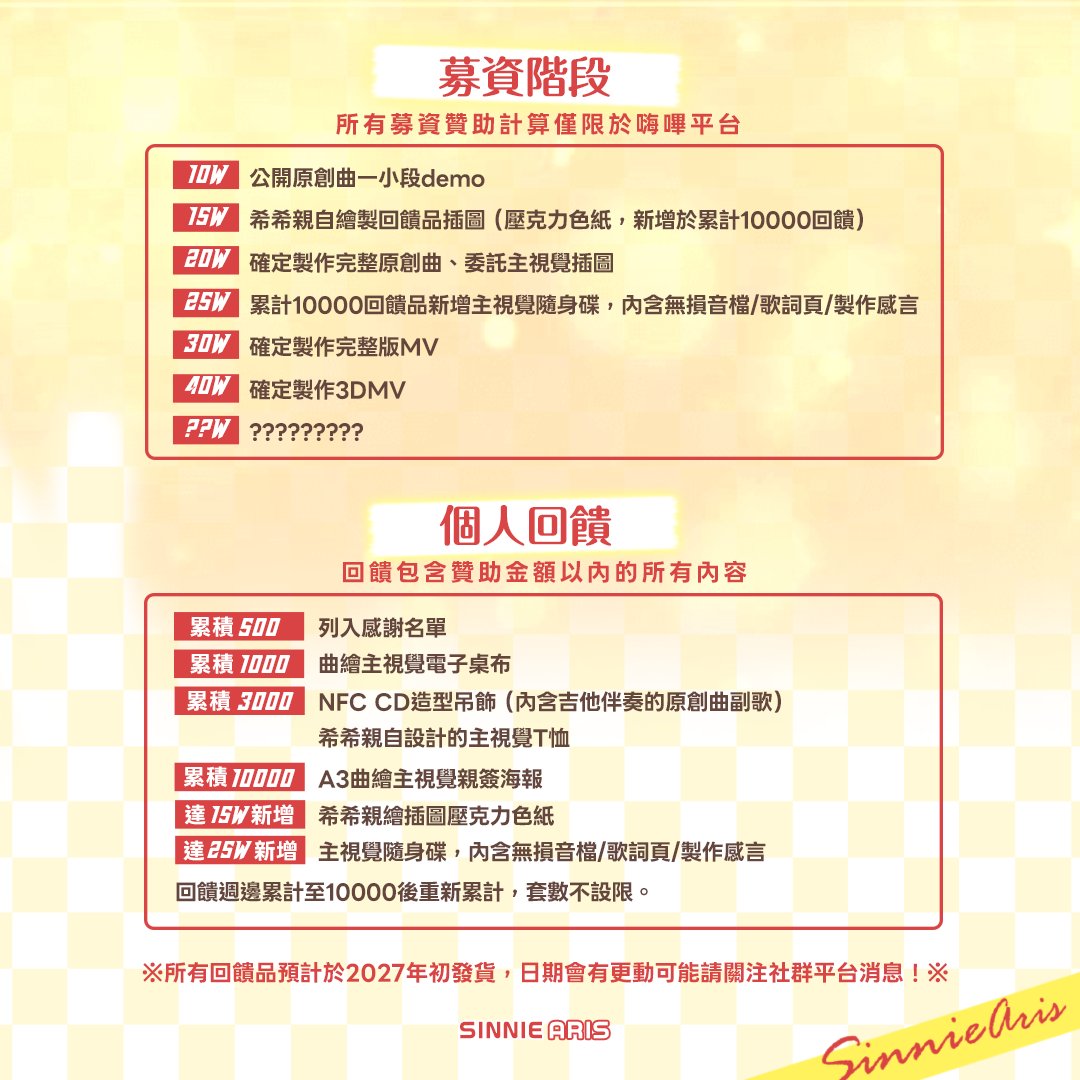 希妮·亞里絲🤍SinnieAris✨/原創曲募資中！！ tweet media